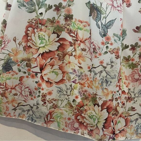 Boho Crochet Lace & Floral Print Halter Dress SZ SM Flowy Summer Festival Dress - Picture 4 of 7